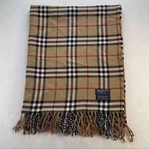 Vintage Burberrys London Nova Check Wool Scarf Made in England